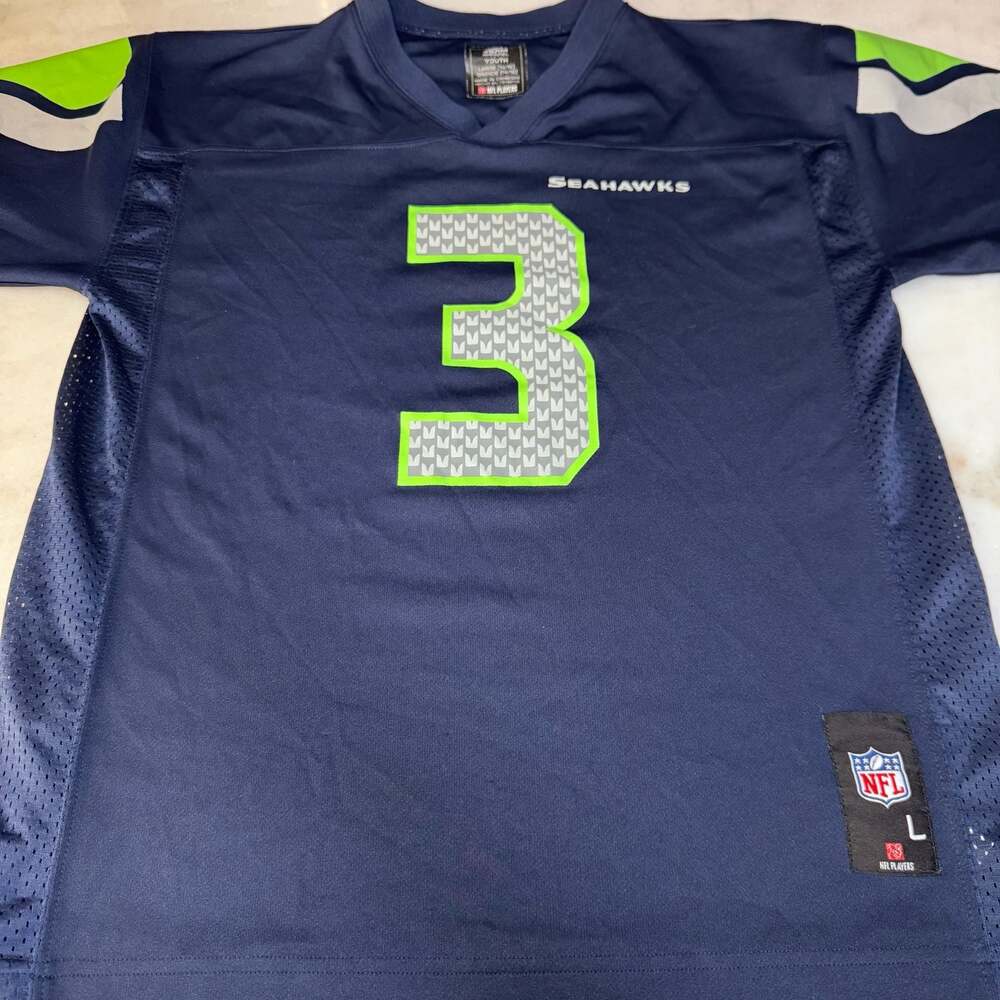 NFL Russell Wilson Seattle Seahawks #3 Youth Football Jersey Size Large